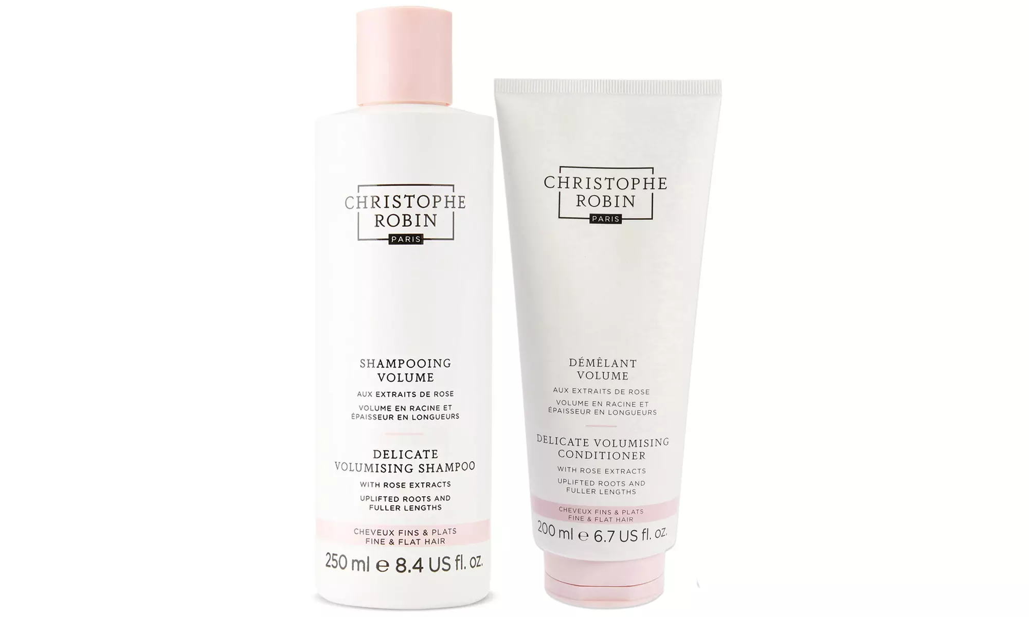 Christophe Robin Delicate Volumising Shampoo 8.4oz & Conditioner 6.7oz Duo