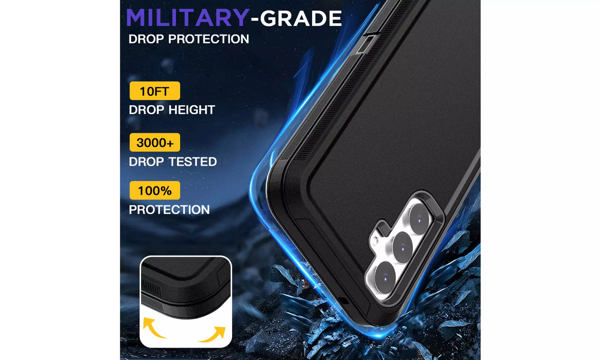 For Samsung Galaxy S24 Plus Case Heavy Duty Shockproof Hybrid Rubber Cover