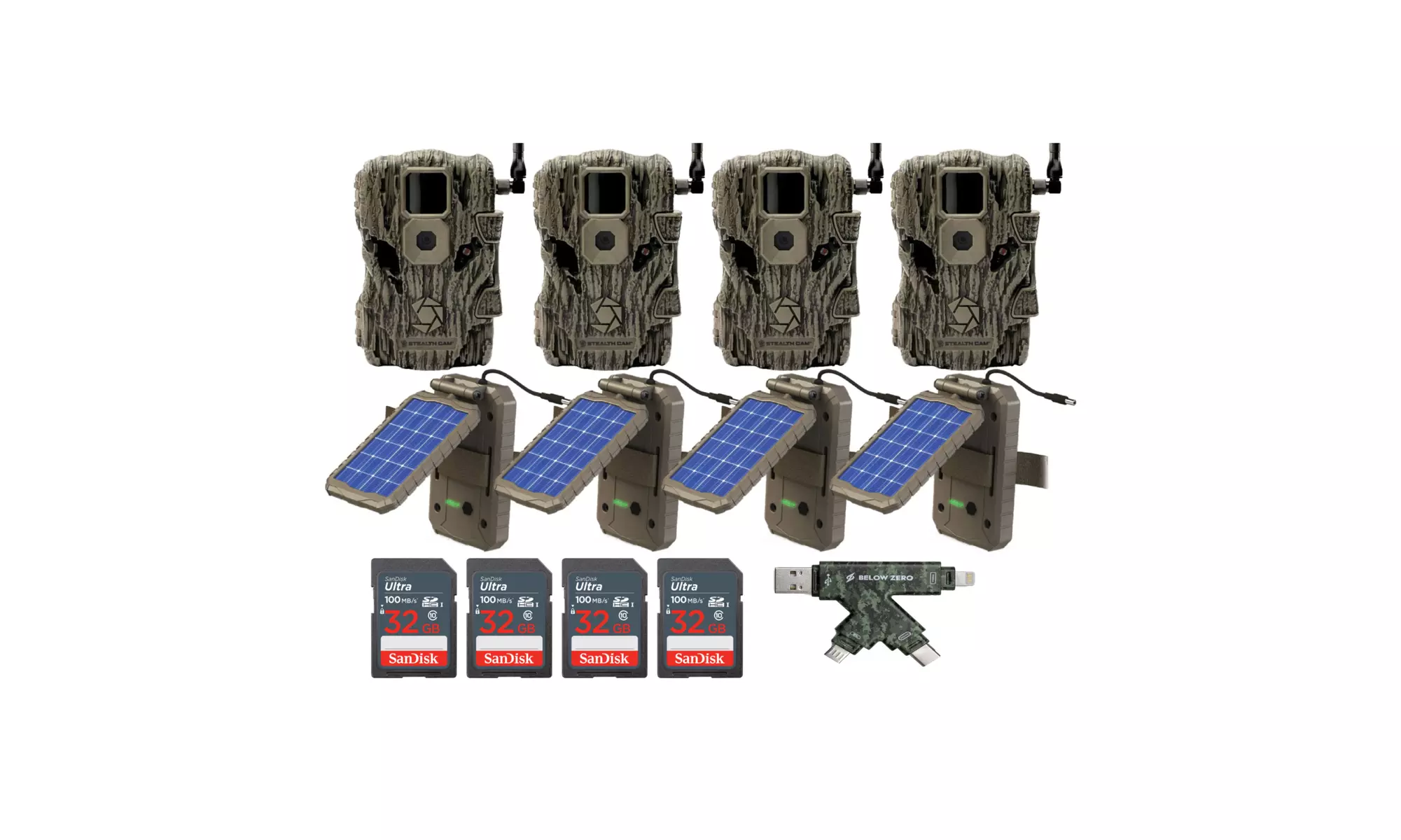 Stealth Cam Fusion X 26 MP Trail Camera (Verizon) with Solar Panel Bundle 4-Pack - Primary Image