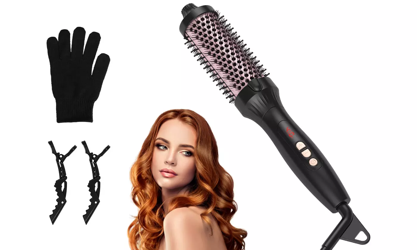 Laromni 3-in-1 Thermal Brush Hair Curler and Straightener with 10 Heat Settings