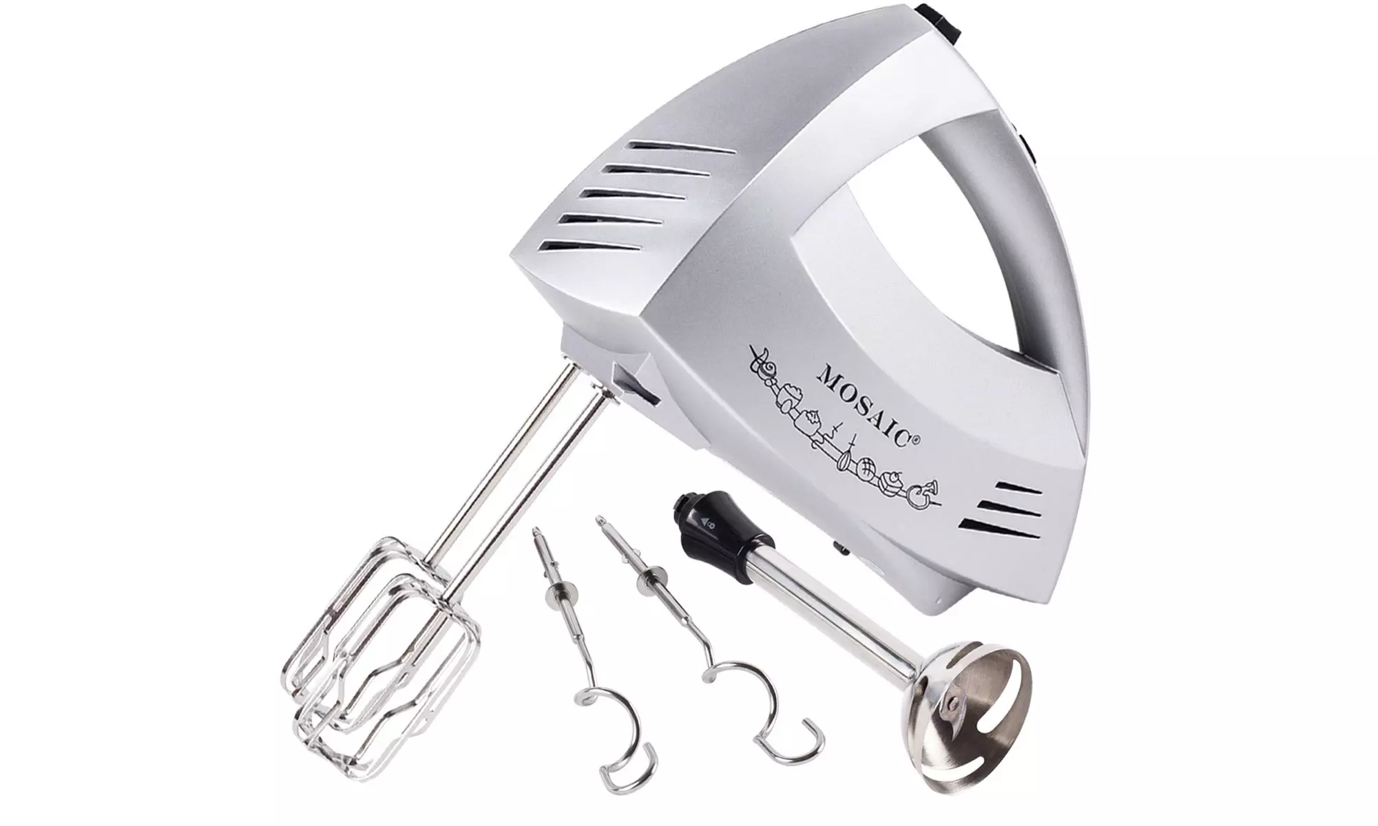 Hand Mixer Electric, MOSAIC 300W Powerful 6 Speeds Mixer Immersion Blender - Primary Image