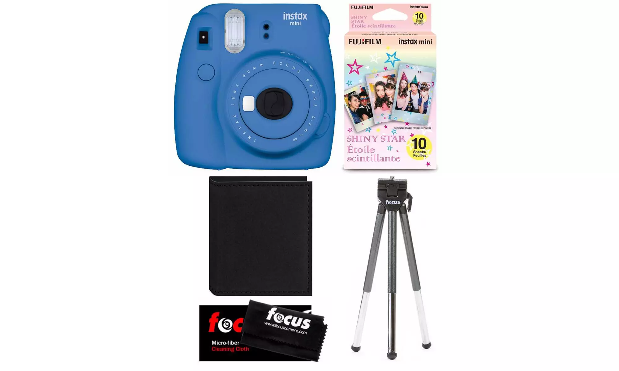 Fujifilm Instax Mini 9 w/ Shiny Star Film & Accessory Bundle - Primary Image