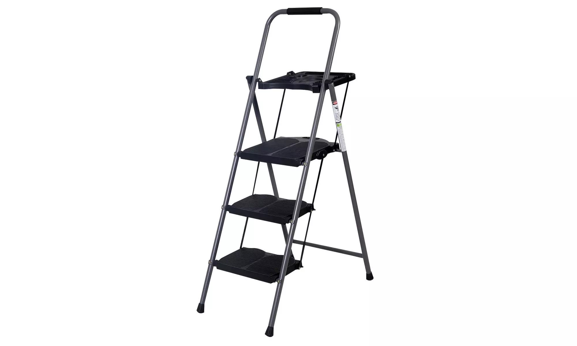 HD 3 Step Ladder Platform Folding Stool 330 LBS Capacity Space Saving w/Tray - Primary Image
