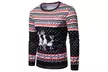 Christmas 3D Graphic Elk Printed T-Shirt Long Sleeves Pullover T-shirts For Mens - Second Medium