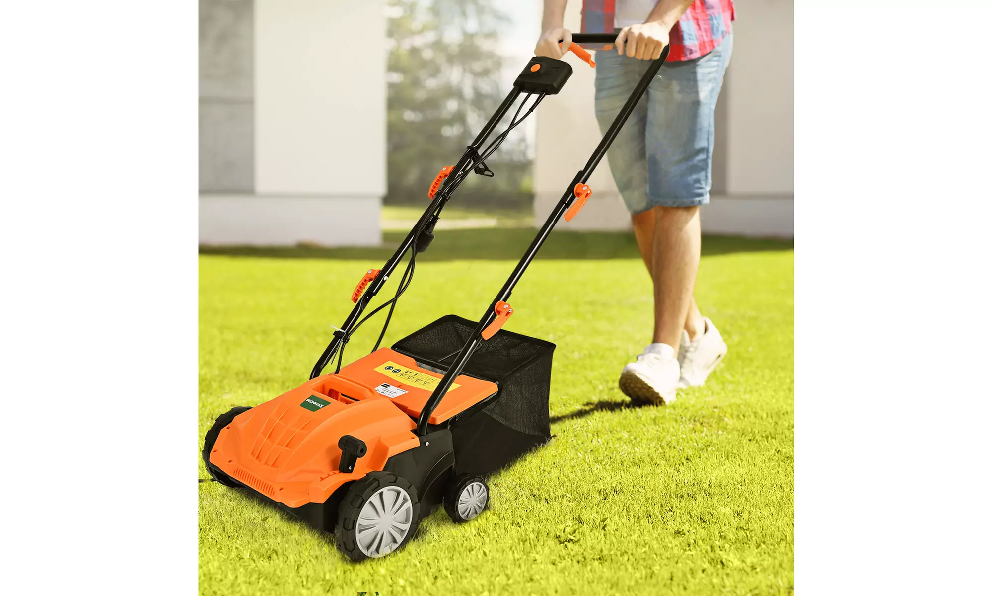 IronMax 12Amp Corded Scarifier 13" Electric Lawn Dethatcher w/40L Collection Bag - Primary Image