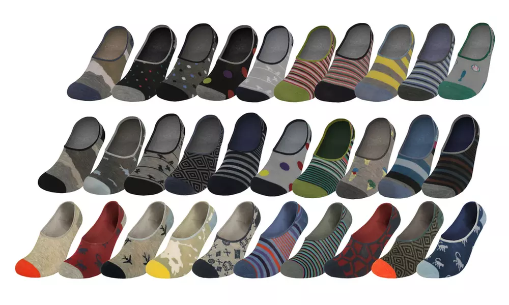 3KB Men's Patterned No Show Socks (30 Pairs) - Primary Image