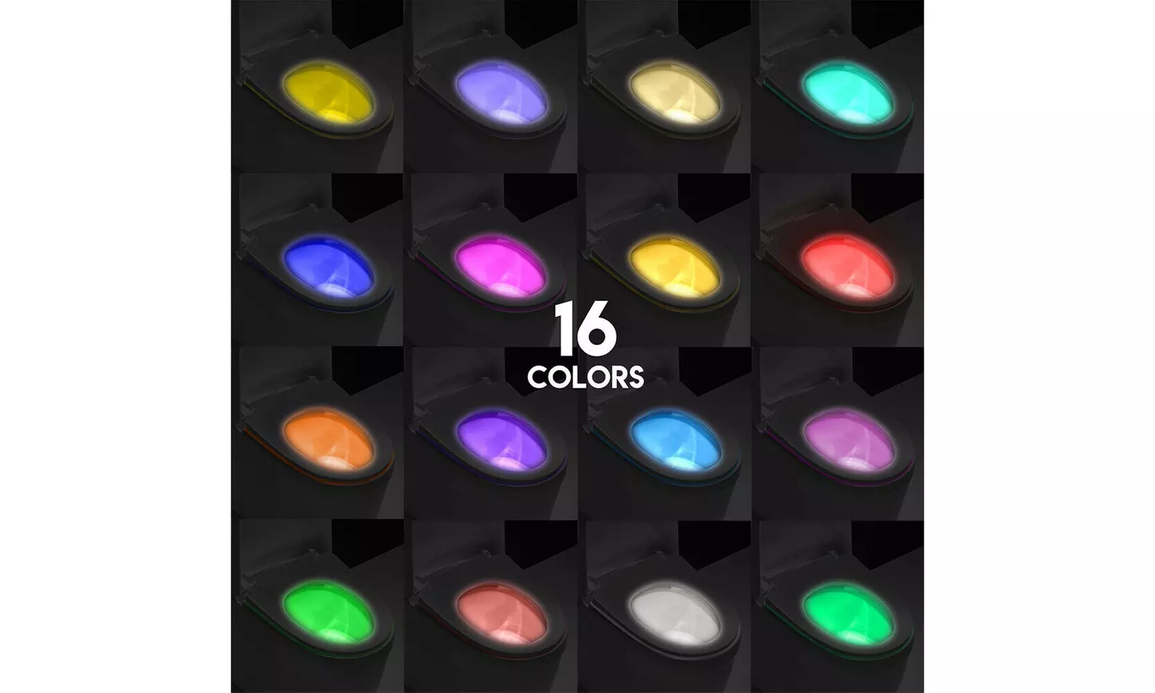 US 3-6 Pack Motion Sensor Activated LED 16 Colors Changing Toilet Night Light