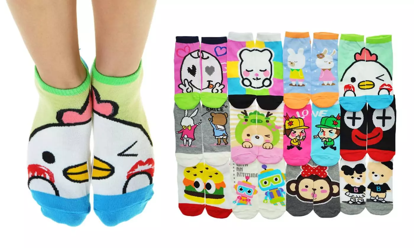 Kid's Low Cut Socks with Matching-Mate Set Design (12-Pair Pack) - Second Medium