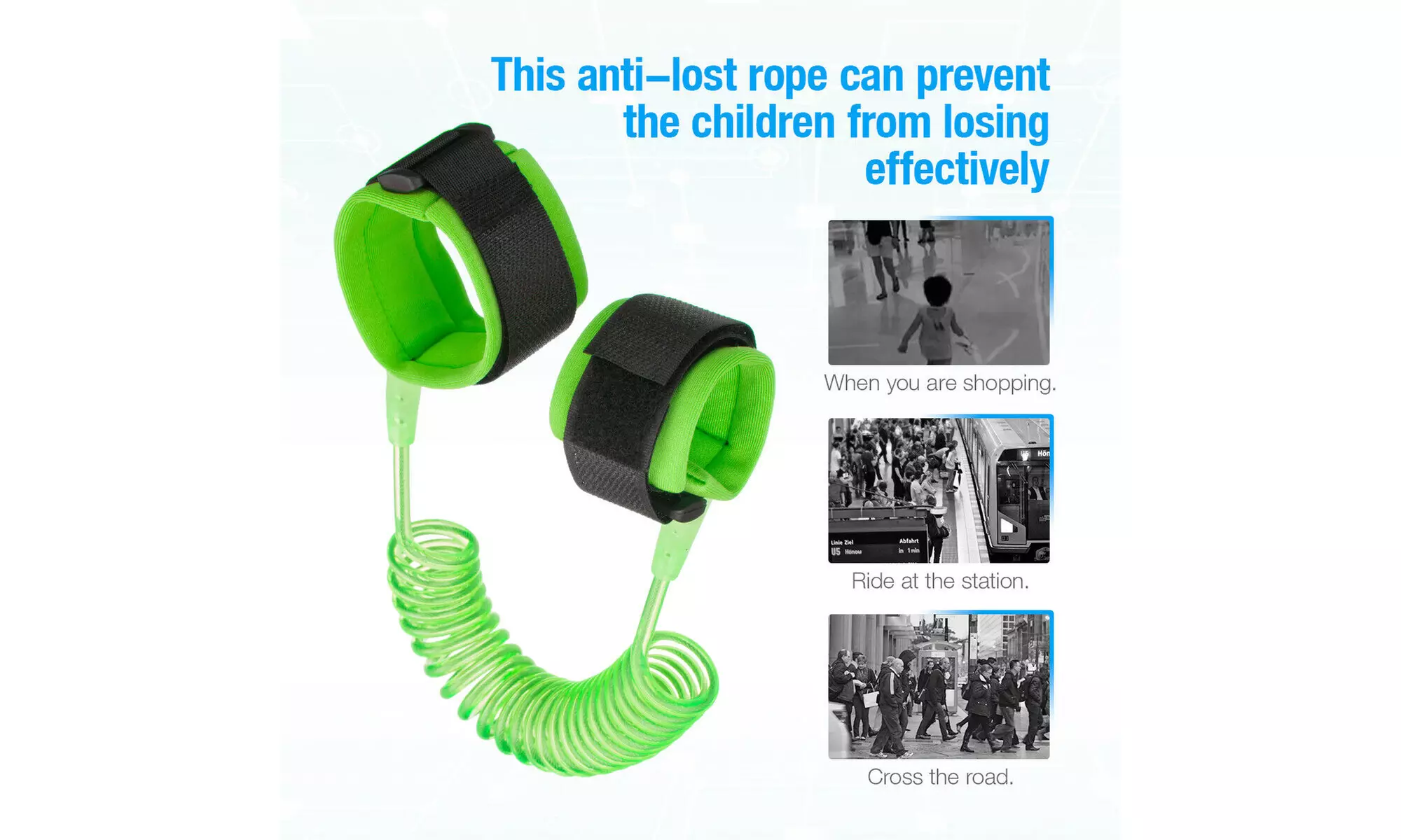 2M Toddler Kid Baby Safety Walking Anti-lost Harness Strap Wrist Leash Belt Hand - Second Medium