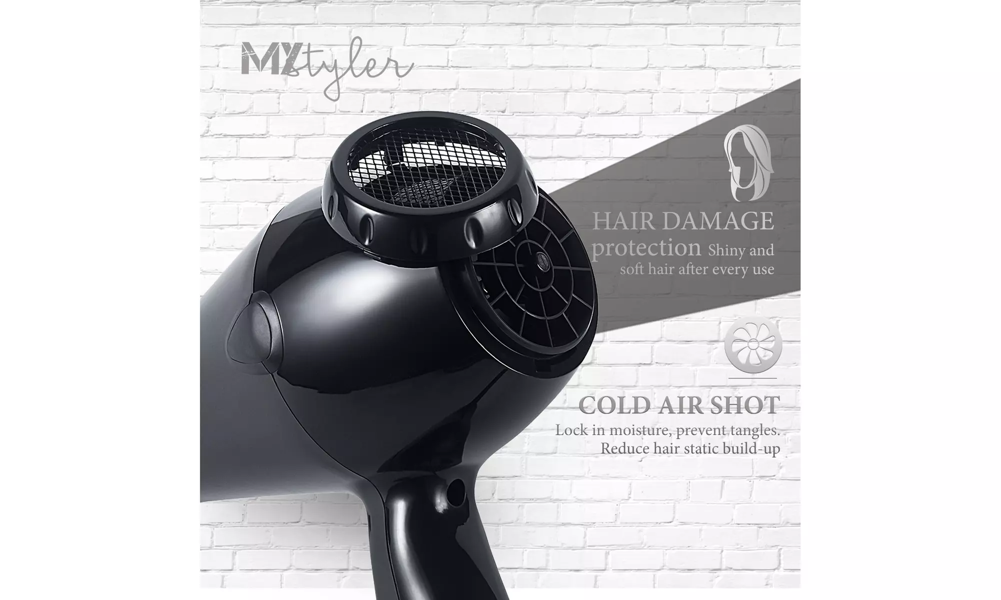 Magnifeko 1875W Professional Hair Dryer with Diffuser Ion Conditioning - Second Medium