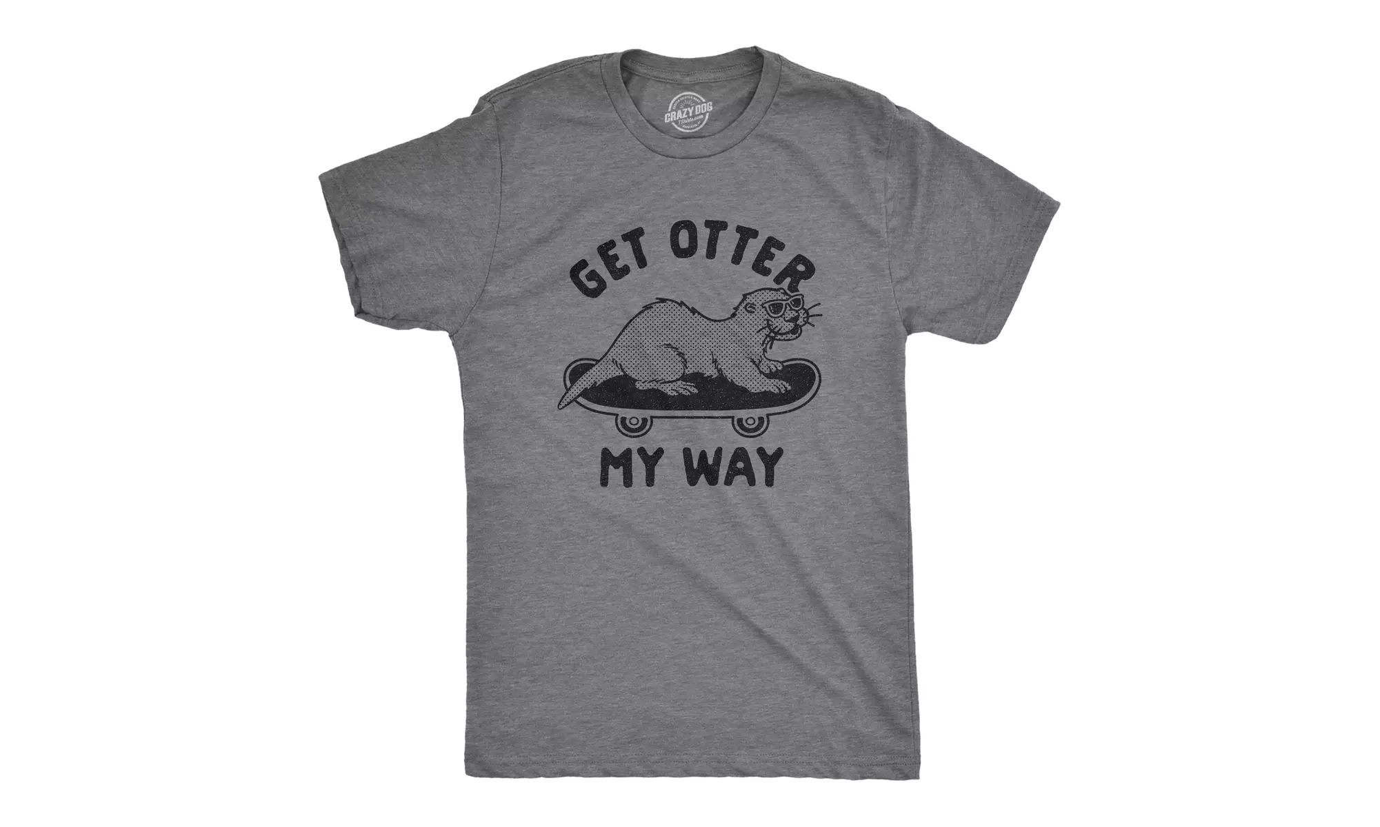 Mens Get Otter My Way Tshirt Funny Cool Skateboarding Otter Novelty Graphic Tee - Primary Image