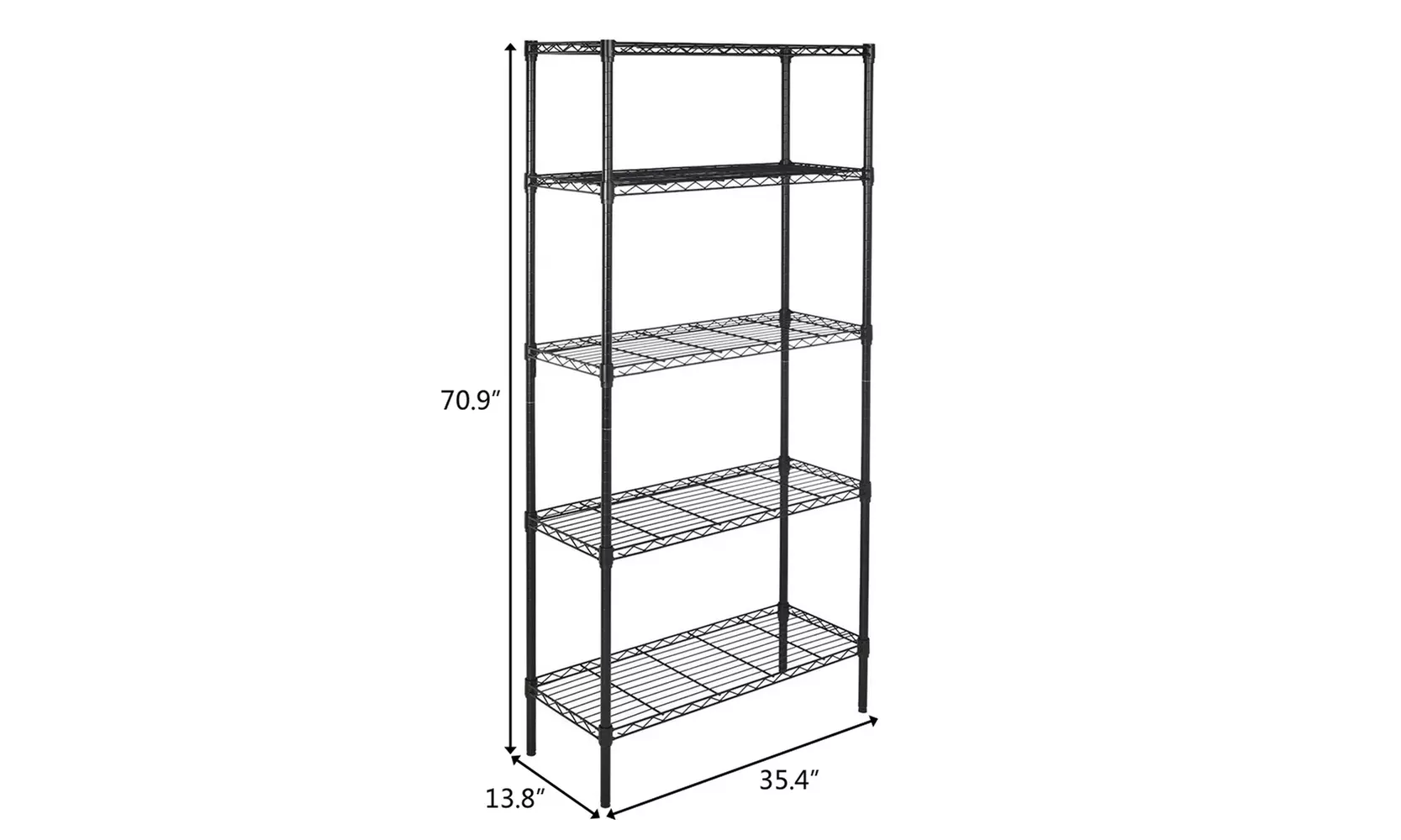 3/4/5-Tier Commercial Chrome Shelving Rack Adjustable Shelf Storage