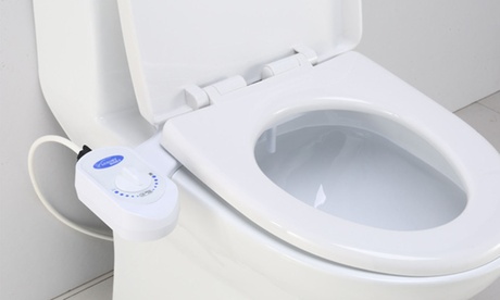 Water Spray Bidet Non-Electric Mechanical Toilet Seat Attachment White