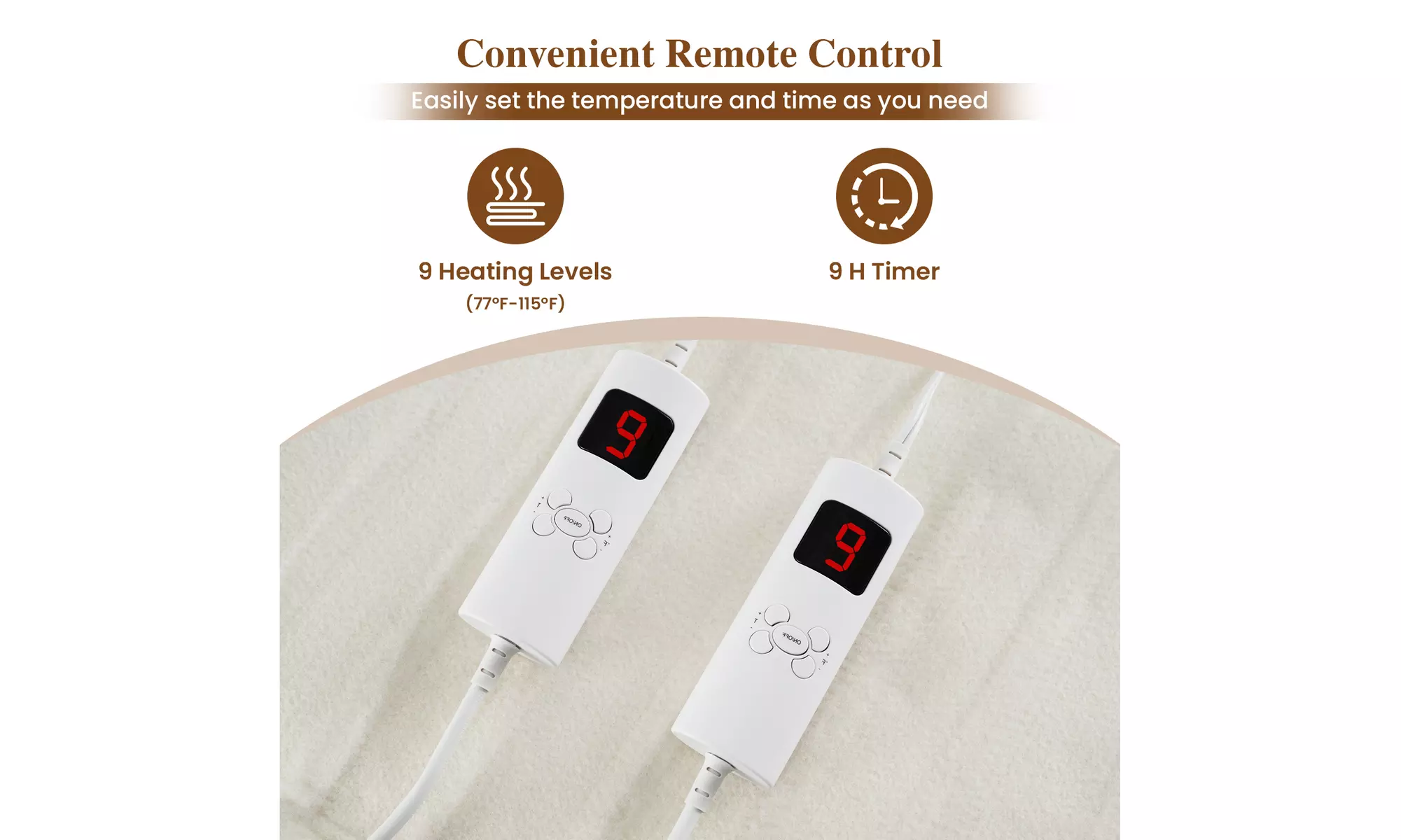 Costway Machine Washable Electric Bed Warmer W/ Overheat Protection