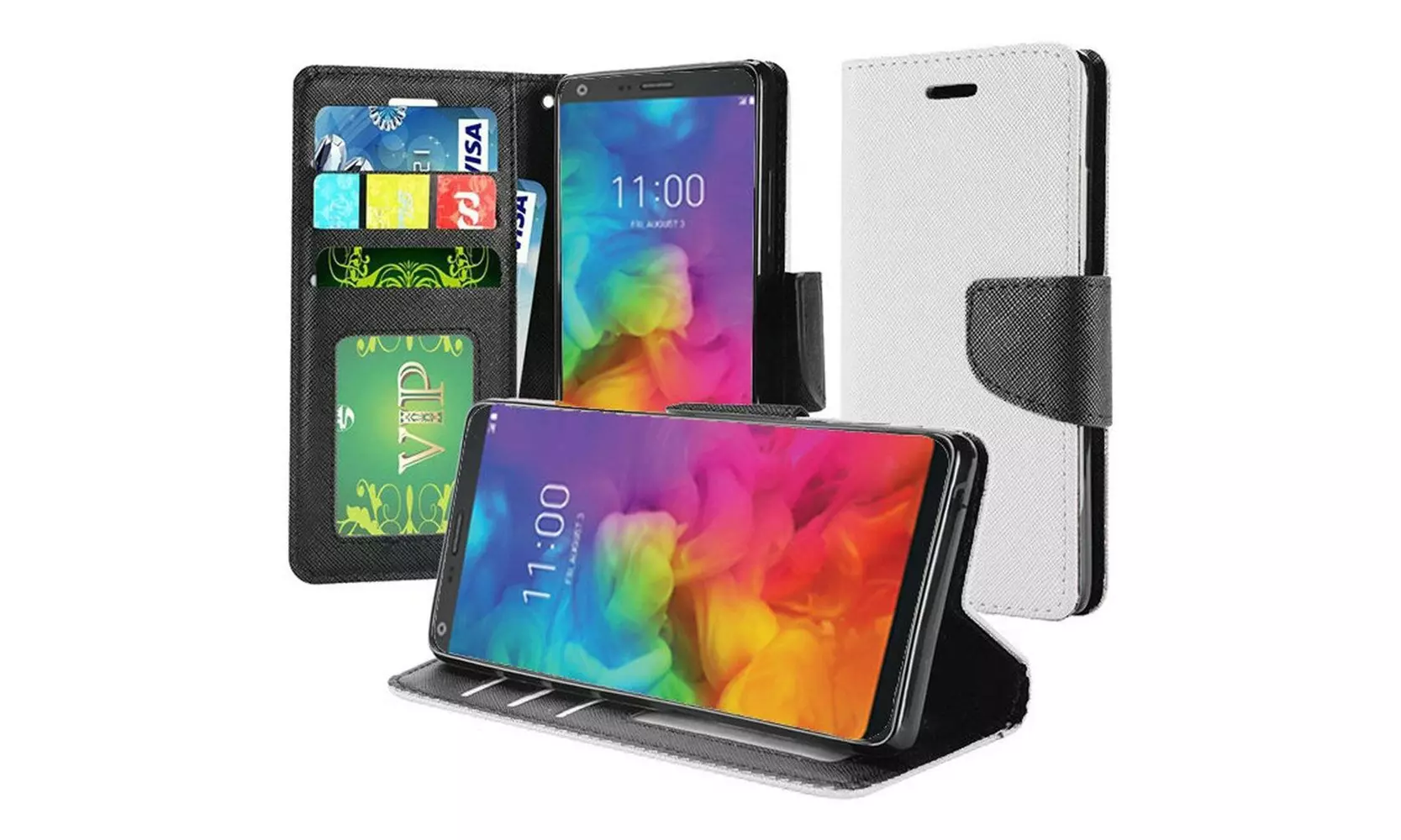 Insten For LG Q7 Plus Wallet Leather Phone Case w/stand Lanyard - Primary Image