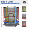 Image 36: Costway Youth Jumping Round Trampoline 55'' Exercise W/ Safety Pad Enclosure