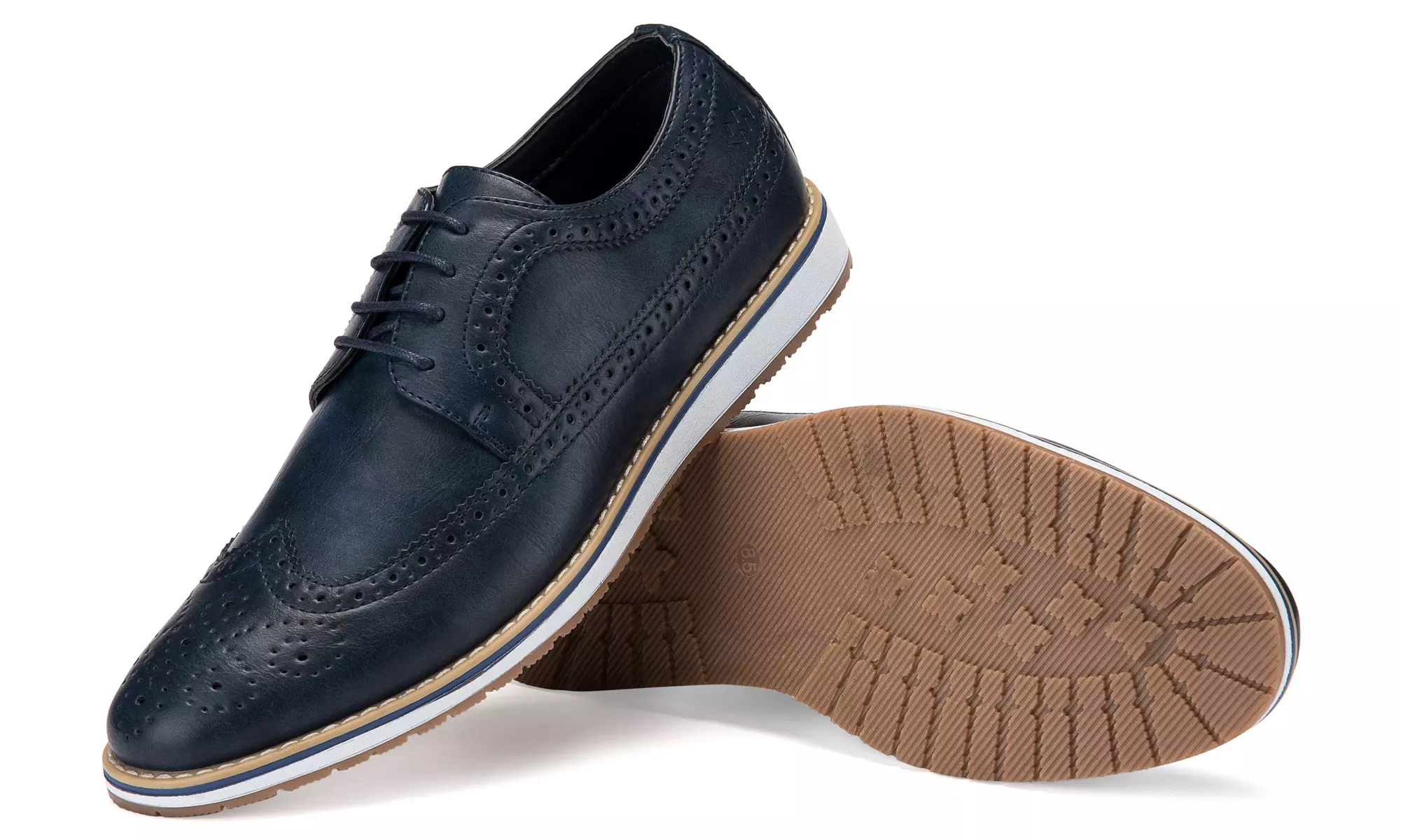Mio Marino Men's Casual Oxford Wingtip Dress Shoes w/ Designer Shoe Bag