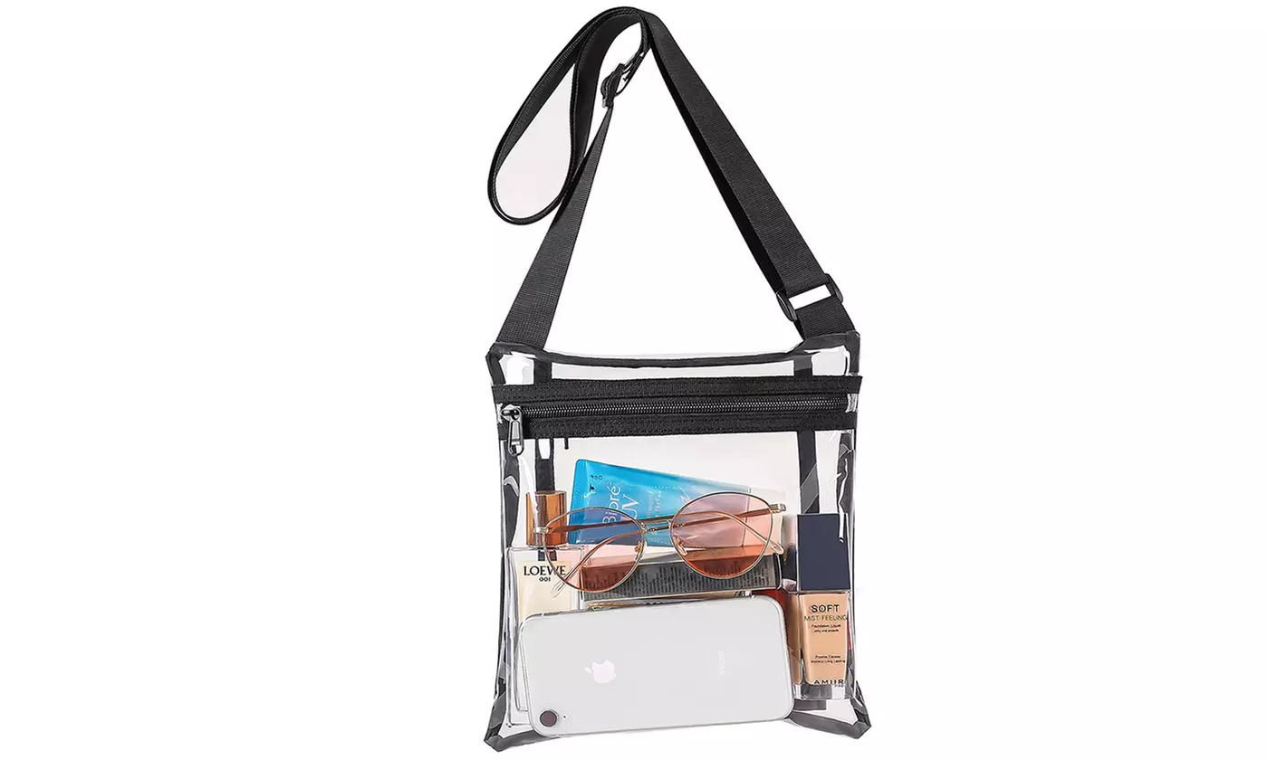 Clear PVC Stadium Approved Sling Bag Crossbody Purse Fanny Pack