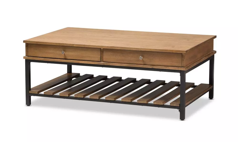 Newcastle Rustic Industrial Style Metal and Wood Ocassional Tables - Primary Image