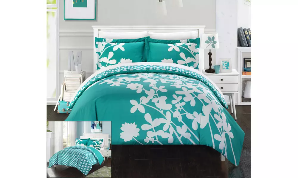 Amaryllis Floral Reversible Duvet Cover Sets (3-Piece) - Primary Image