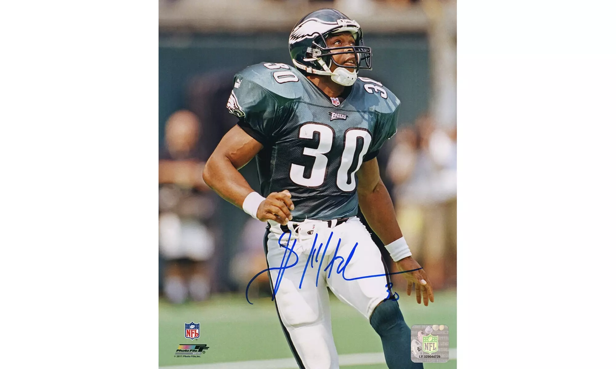 Brian Mitchell Signed Philadelphia Eagles Green Jersey Action 8x10 Photo - Primary Image