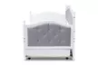 Roxane Solid Rubberwood Grey Fabric Twin Captain Daybed with Trundle Bed - Second Medium