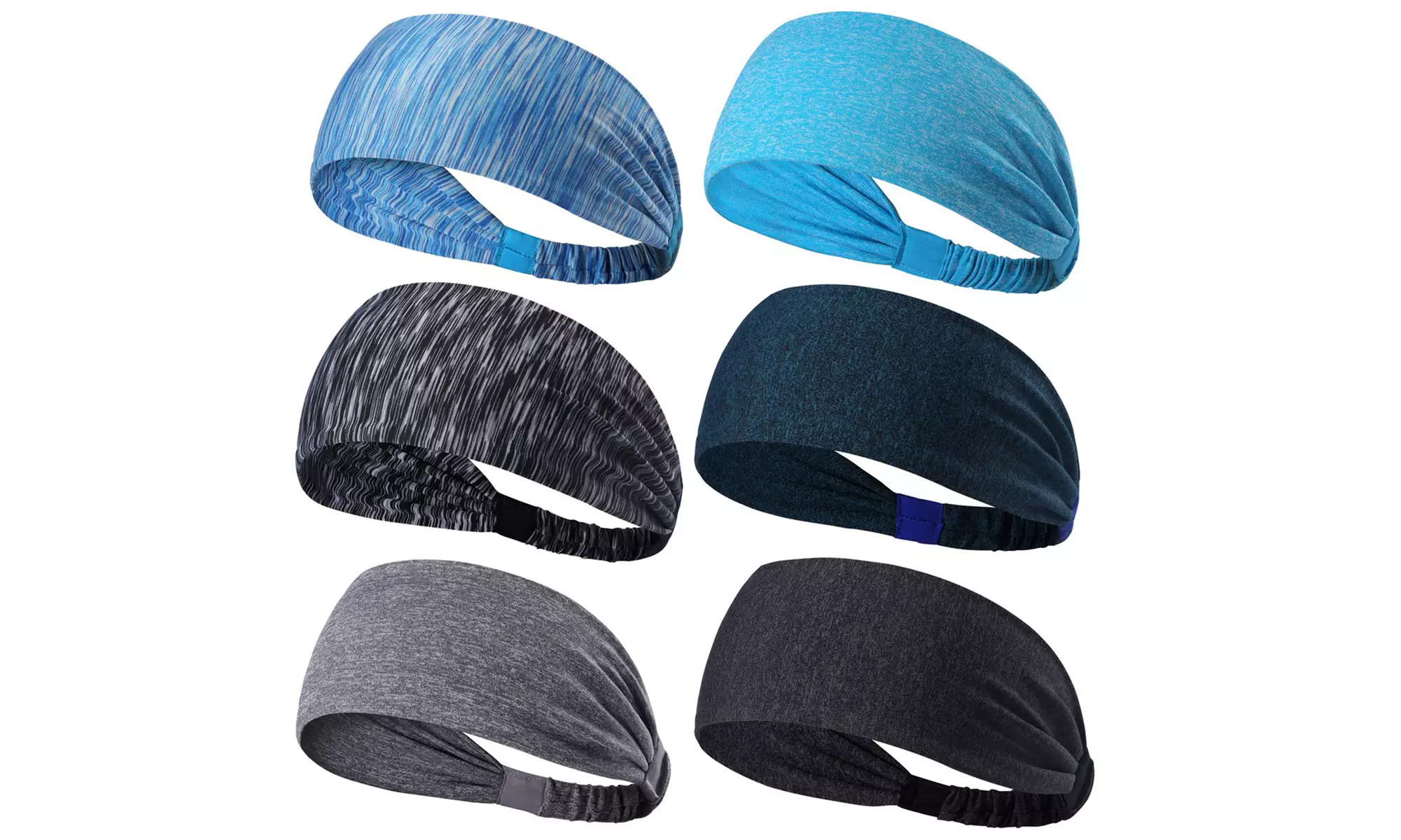 6 Pack Yoga Sports Fitness Headband, Womens Sweatband, Mens Sweatband - Primary Image