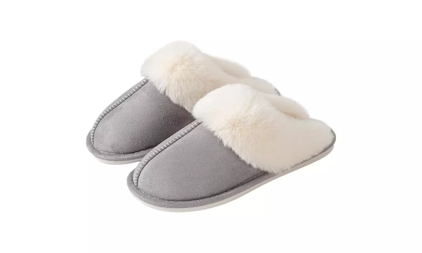 Womens Slipper with Memory Foam Fluffy Soft Warm Slip On House Slipper