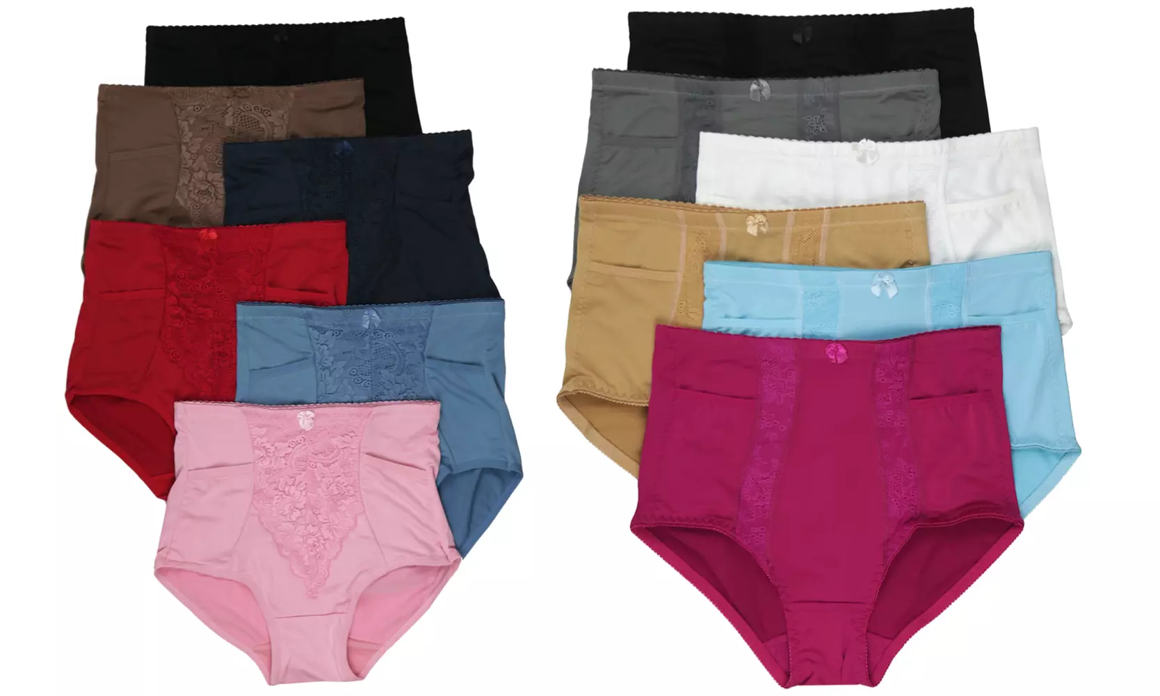(6-Pack) High Control Girdle Panties w/ Secret Pockets - Primary Image
