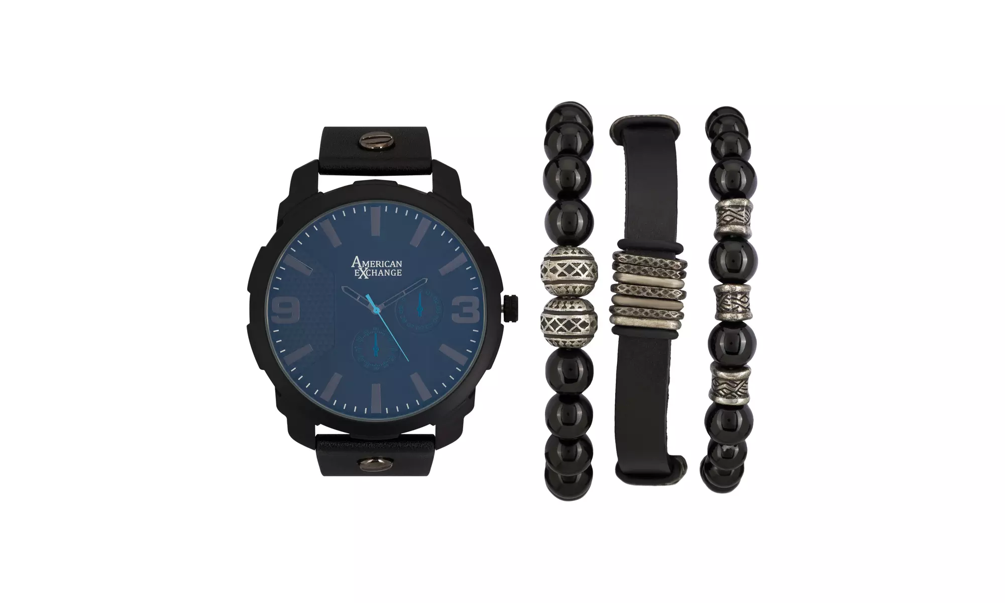 American Exchange Men's Analog Quartz Watch And Holiday Stackable Gift Set - Primary Image