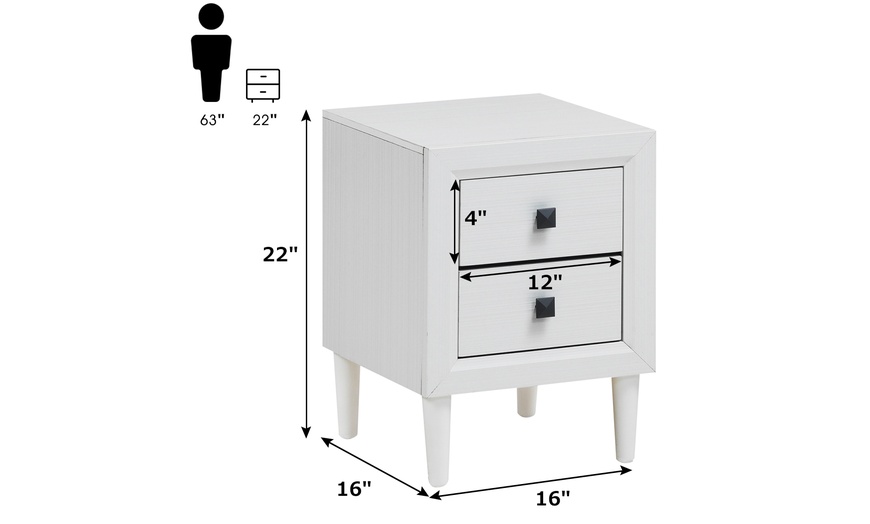 Costway Nightstand End Bedside Coffee Table | Groupon