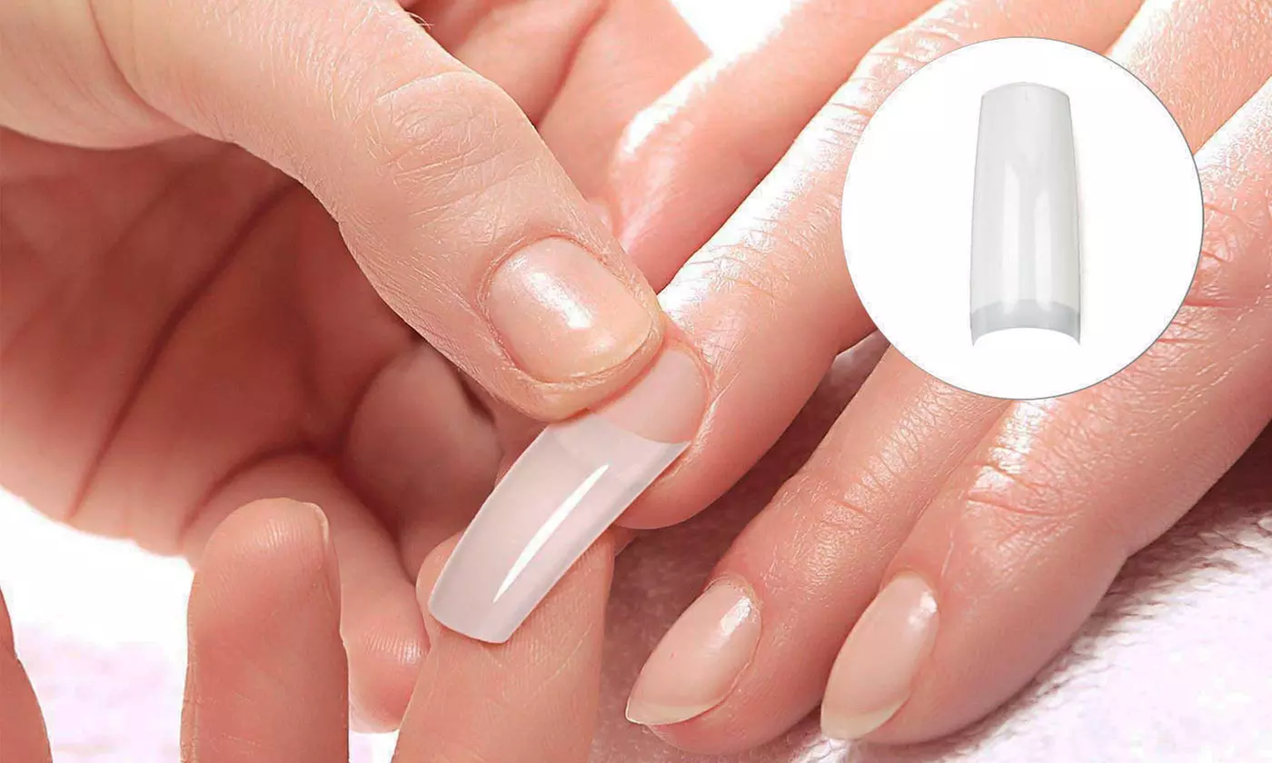 500pcs Lady French Acrylic Style Artificial False Nails Half Tips & Box