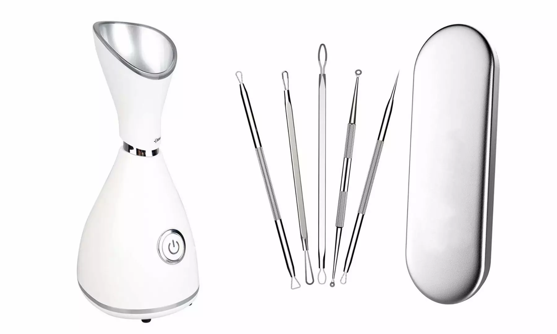 Nano Ionic Facial Steamer Warm Mist Face Steamer & 5 Pcs Blackhead Remover Kit - Primary Image