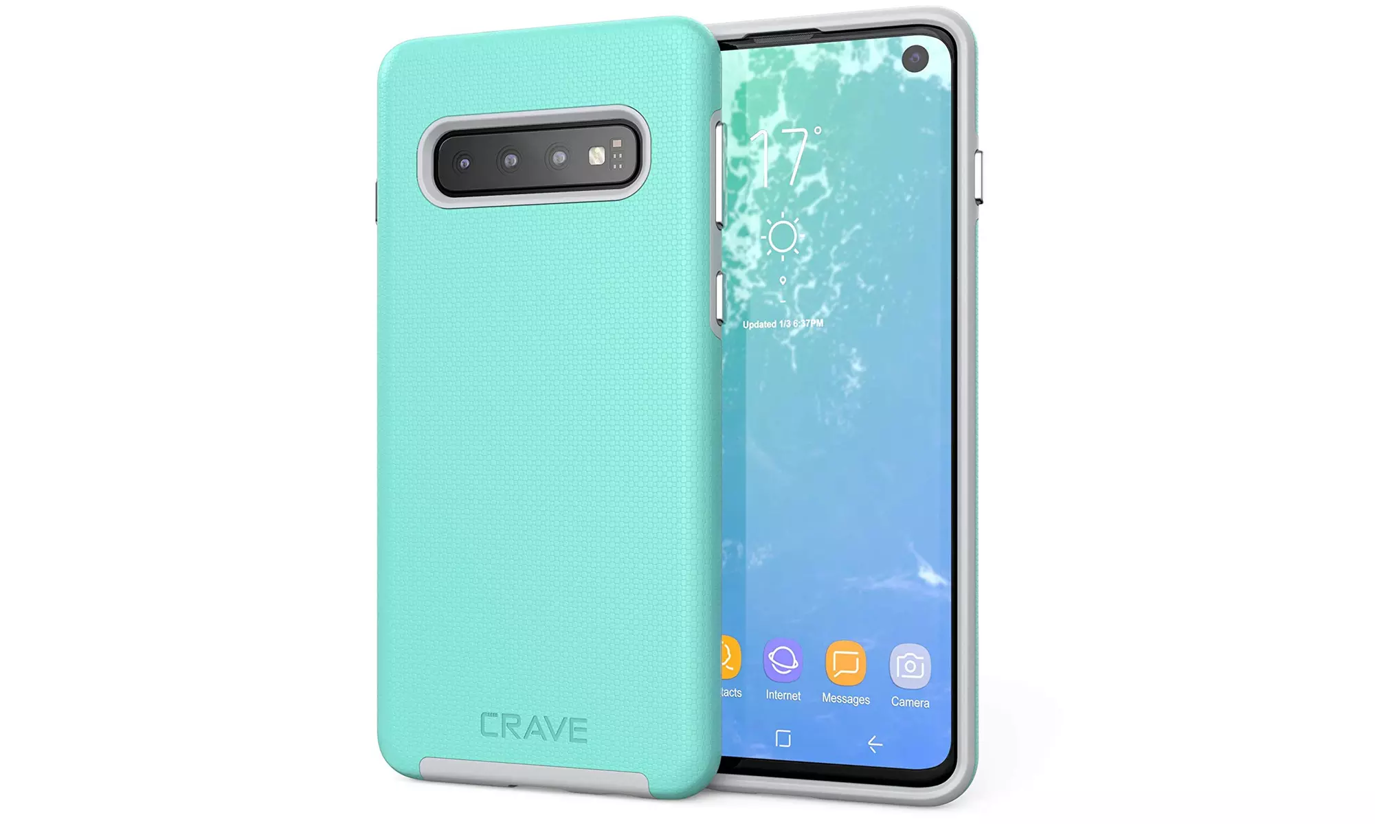Crave Dual Guard Protection Series Case for Samsung Galaxy S10 - Mint/Grey  - Second Medium