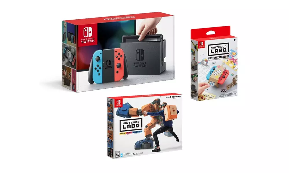 Nintendo Labo Custom Set, Robot Kit, Nintendo Switch Console with Joy Con Bundle - Primary Image