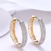 Image 3: 18K Gold Plated White Crystal Star Lever Back Earrings 
