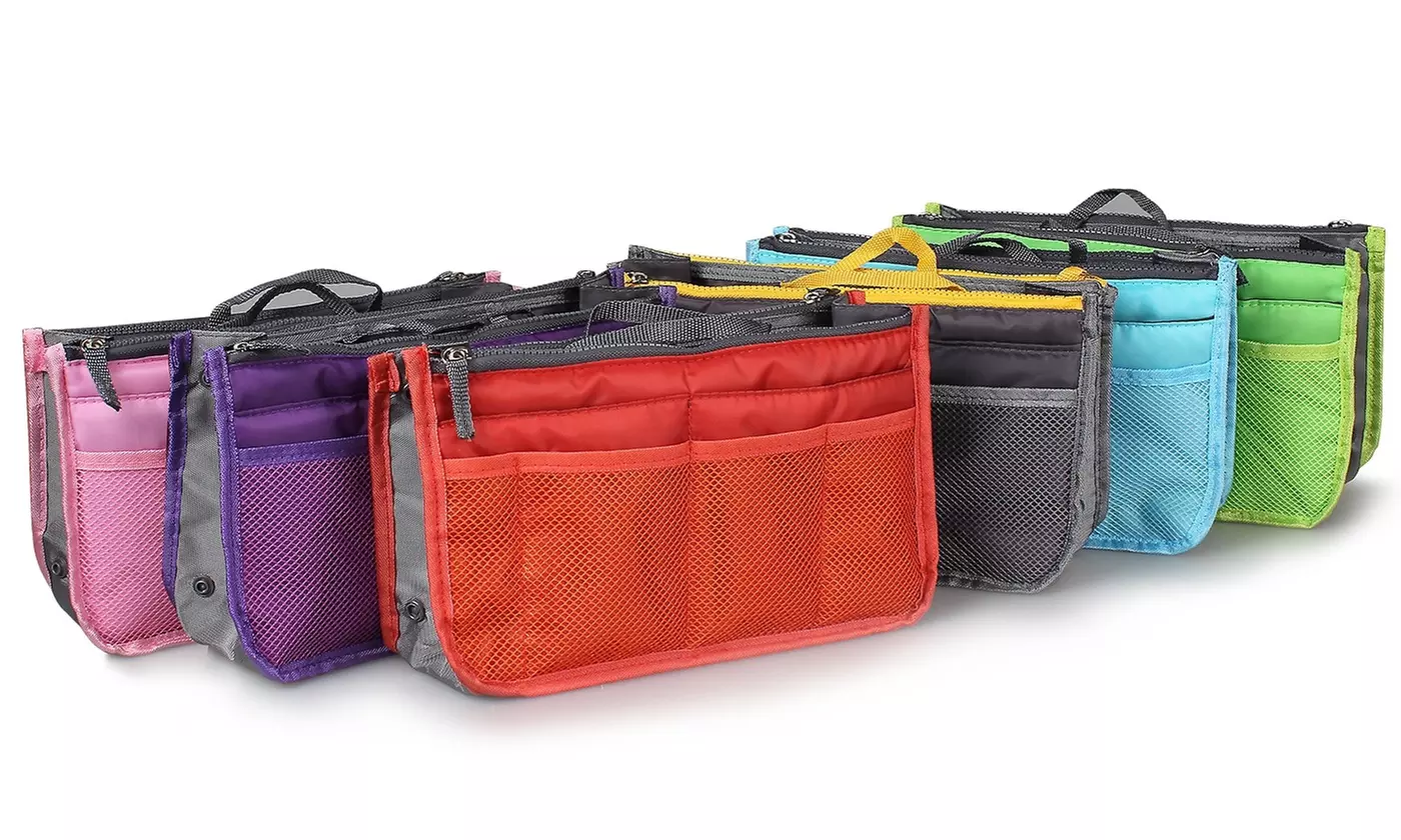 iMounTEK Large Travel Tote Handbag Insert Bag Purse Liner w/ Zippers