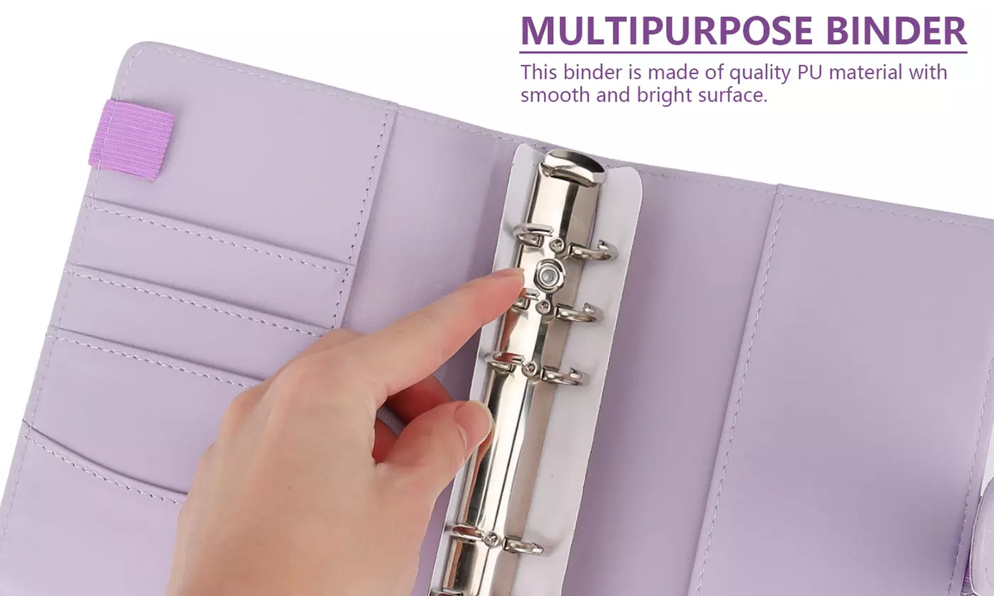 23PCS A6 PU Leather Notebook Binder Set Refillable Budget Savings Planner Binder