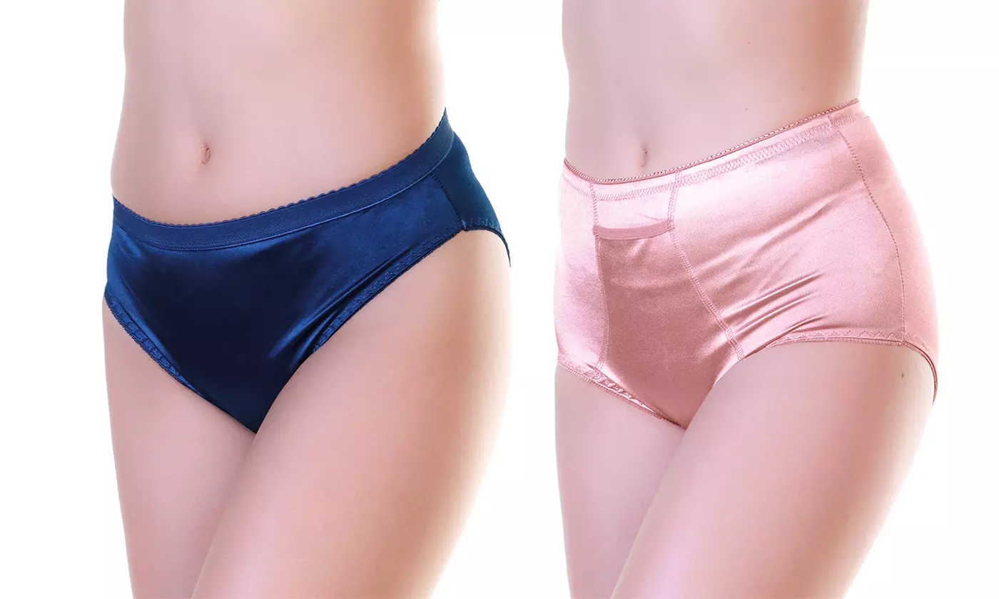 Angelina Women's Classic High-Waist Satin Briefs  (6-Pack)
