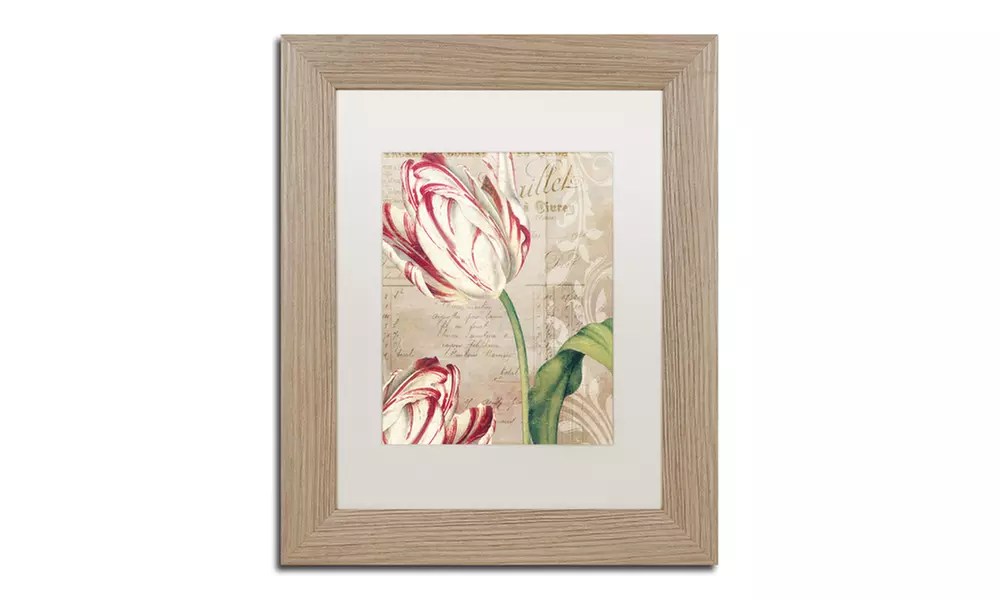 Color Bakery 'Tulips' Matted Birch Framed Art - Primary Image