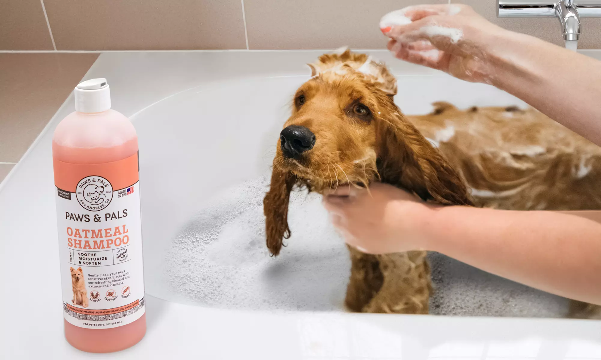 Paws & Pals 100% Organic Oatmeal Dog Shampoo (20oz.) - Second Medium