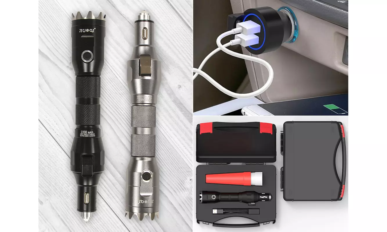 Zummy 5-in-1 Multi-Functional LED Flashlight with Car Emergency Escape Tool Kit - Primary Image