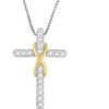 Image 5: 10K Yellow Gold and Sterling Silver .15 CTTW Diamond Pendant Necklace(H-I,I1-I2)