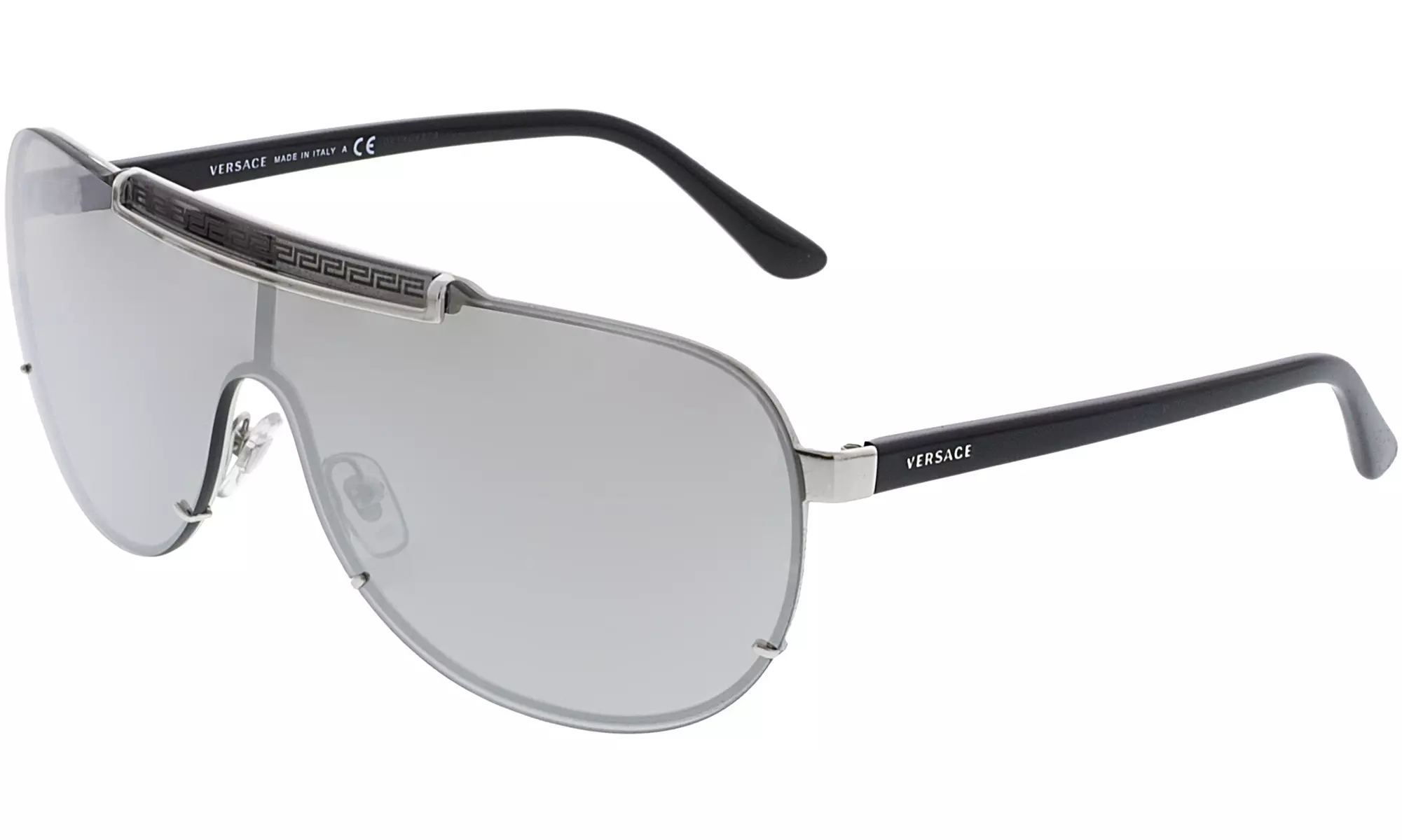 Versace Men's Mirrored VE2140-10006G-40 Silver Shield Sunglasses - Primary Image