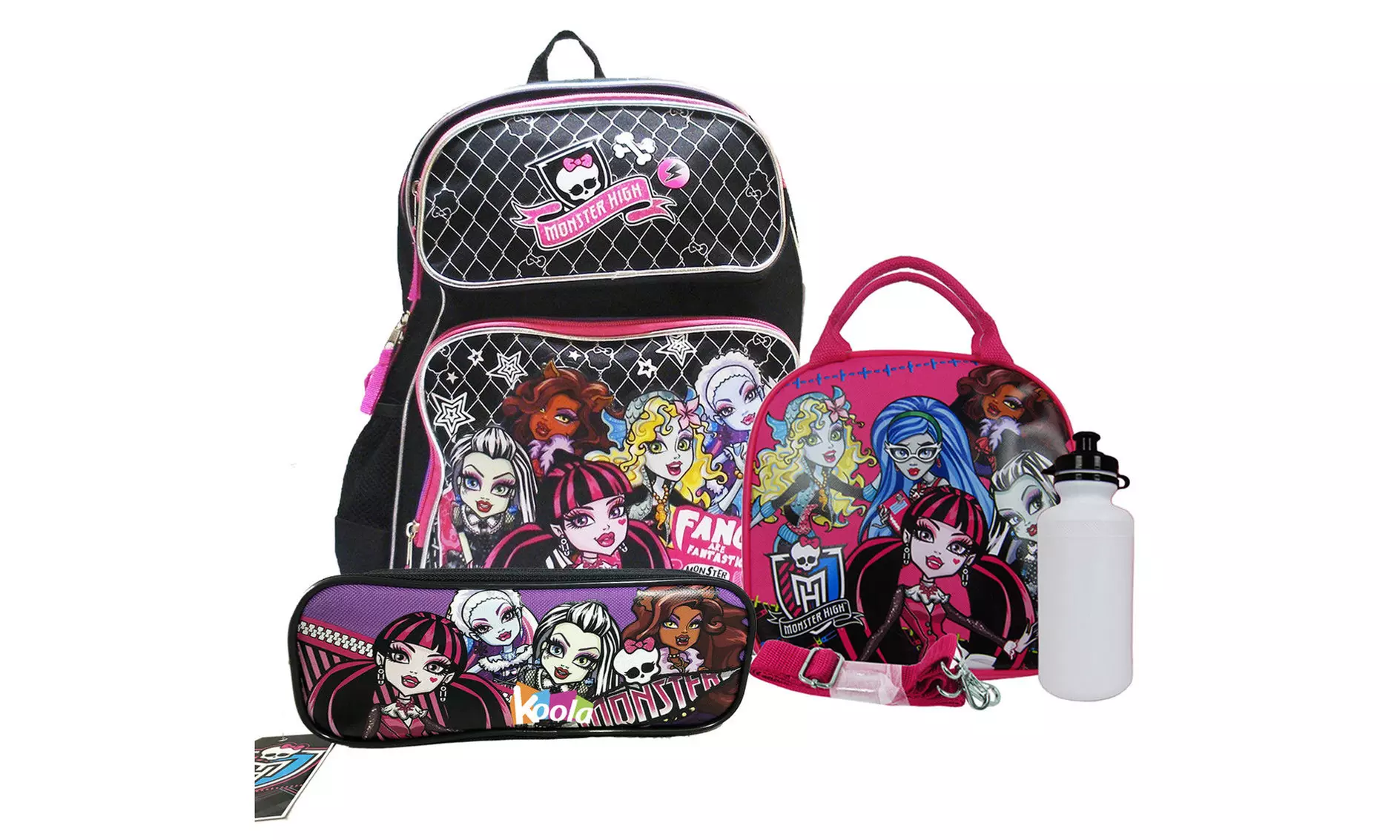 Monster High Backpack 16" Large School Backpack w/ Lunch bag & Pencil Pouch - Primary Image