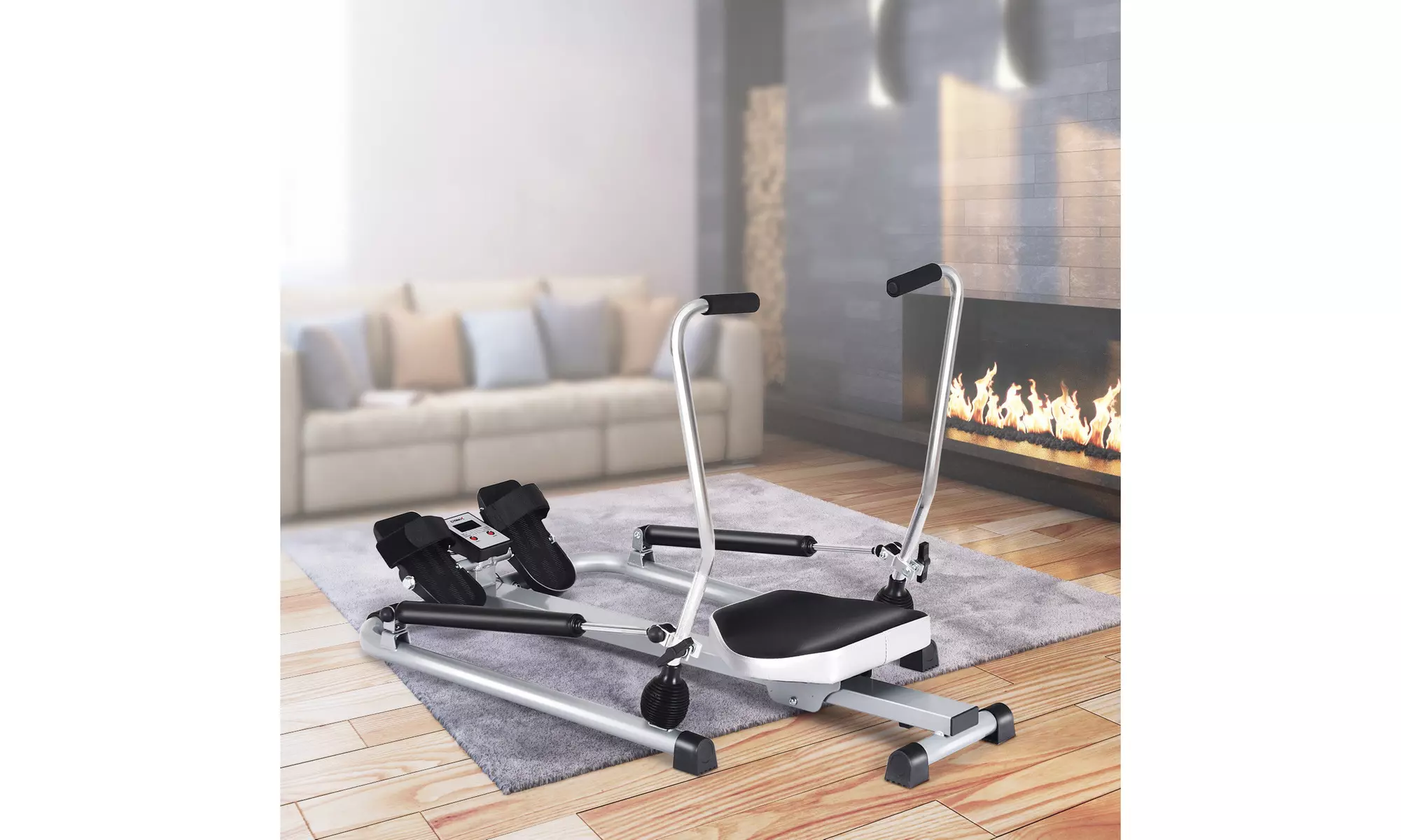 Exercise Rowing Machine Rower w/Adjustable Double Hydraulic Resistance Home Gym