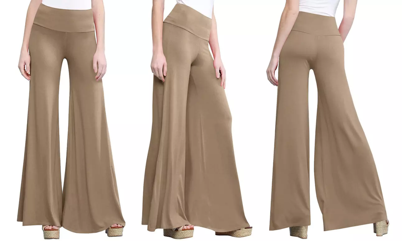 Made by Johnny Women's Casual Comfy Wide Leg Palazzo Pants