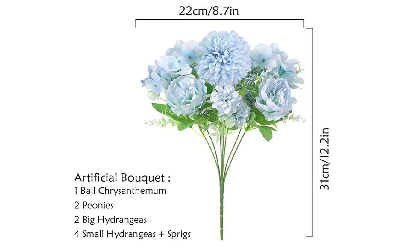 Artificial Silk Peony Fake Flowers Bunch Bouquet Home Wedding Party Decor