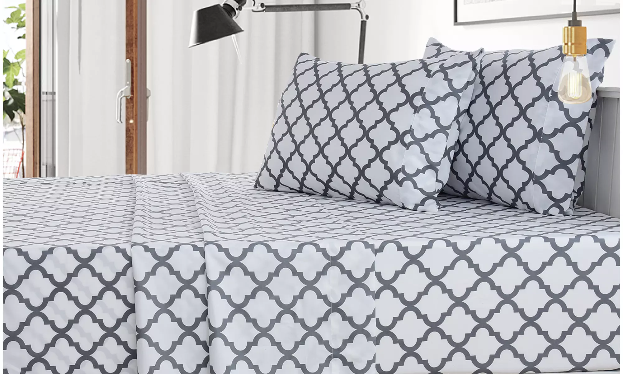 Quatrefoil 1800 Egyptian Quality Hypoallergenic Microfiber Sheet Set - Lux Decor