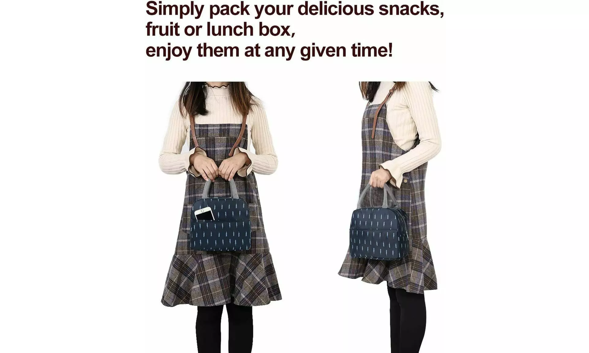 Portable Insulated Lunch Bag Bento Box Cooler Tote for Kids Adult Men Women